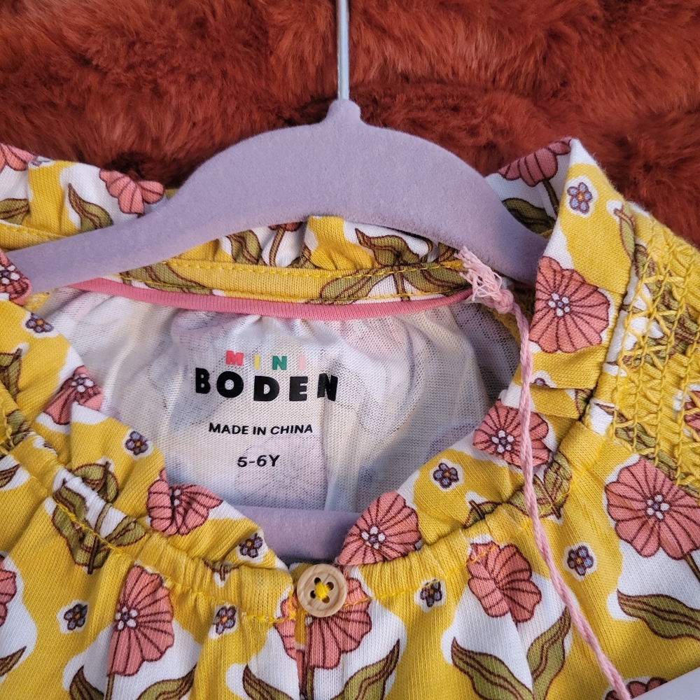 Mini Boden Yellow Floral Dress - Picture 4 of 7